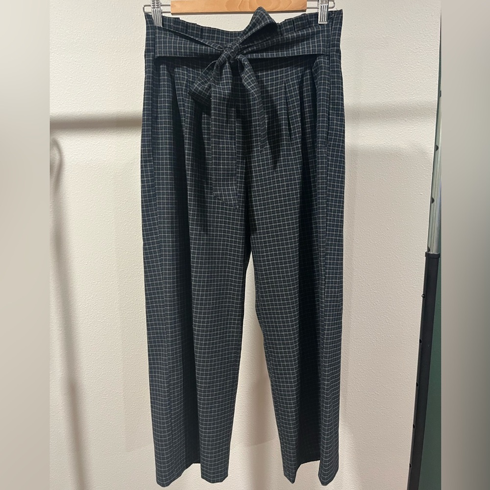 Zara Plaid High Waisted Pants